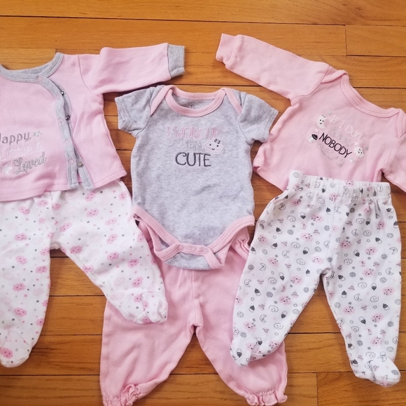 Other - 3 Matching Baby Sleep Pajamas Sized 0-3 months